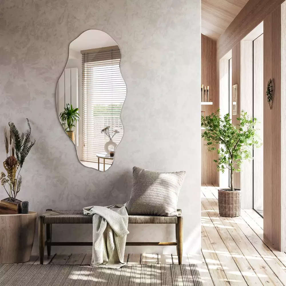 Szabálytalan tükör fal eredeti díszítése