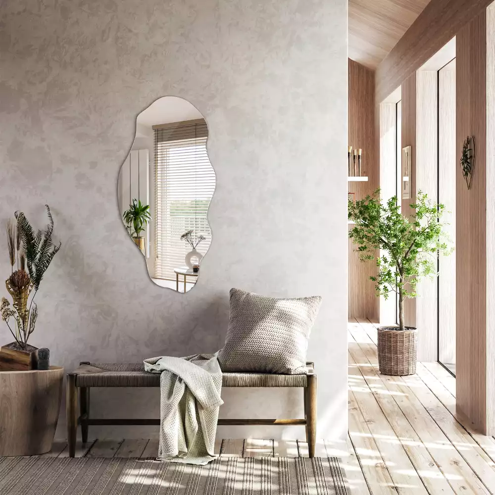 Szabálytalan tükör fal eredeti díszítése