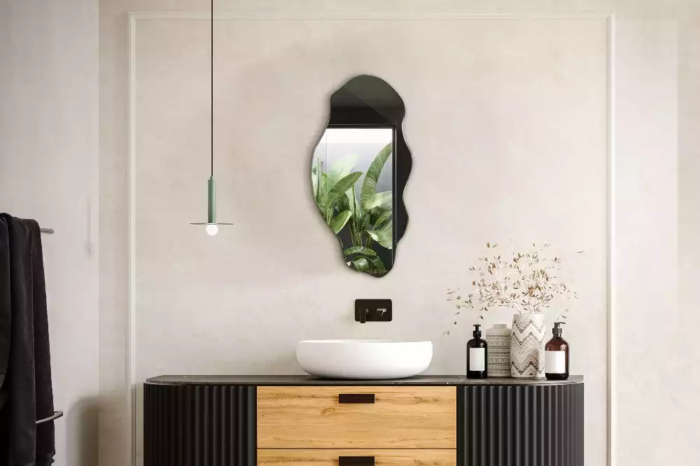 Szabálytalan tükör fal eredeti díszítése