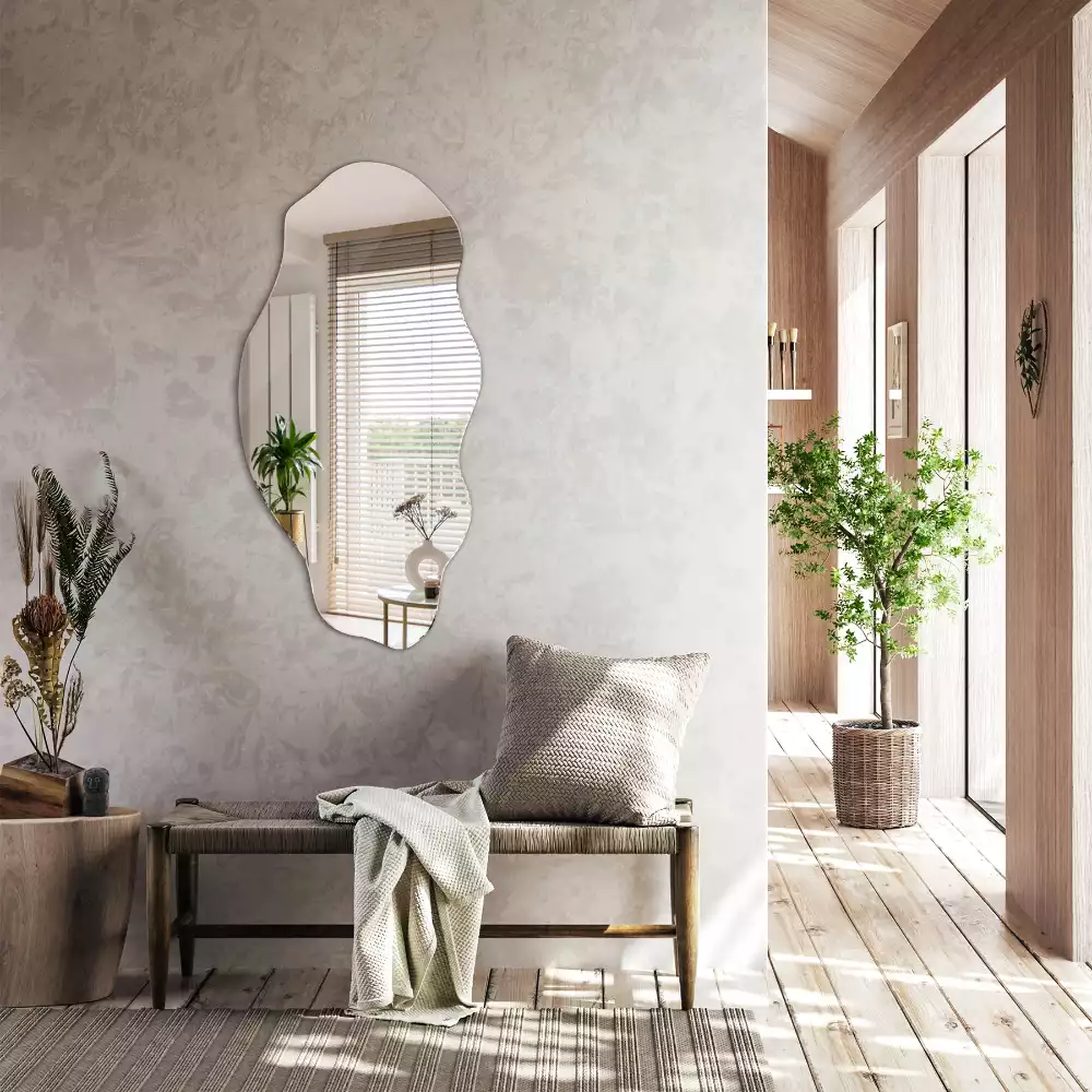 Szabálytalan tükör fal eredeti díszítése