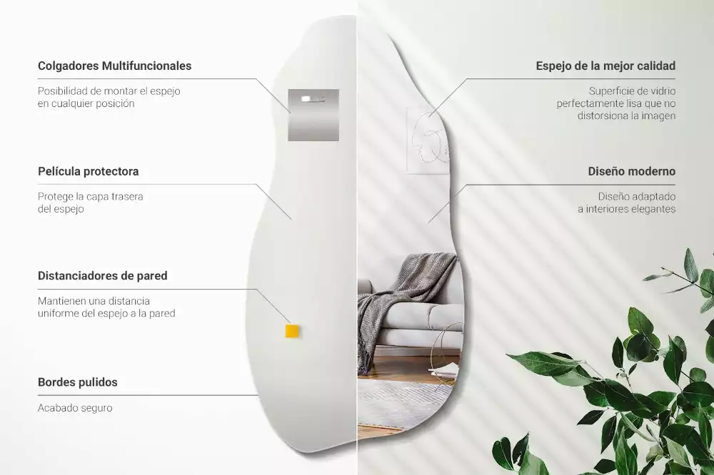 Aszimmetrikus forma tükör lógó folt