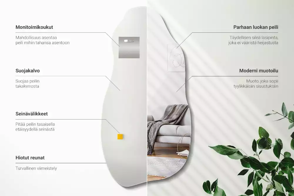 Aszimmetrikus forma tükör lógó folt