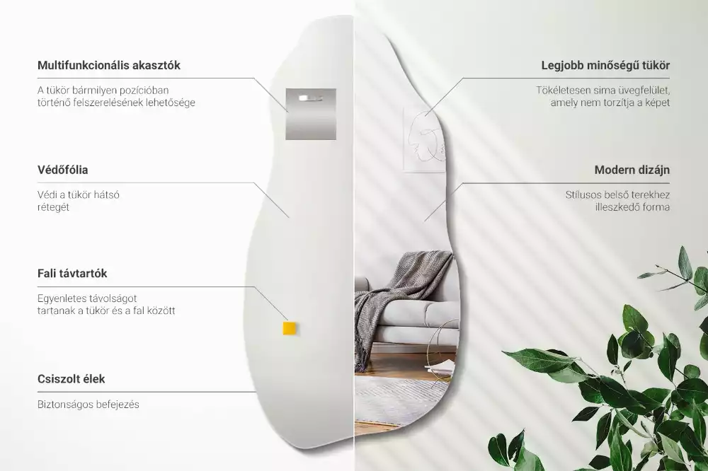 Aszimmetrikus forma tükör lógó folt