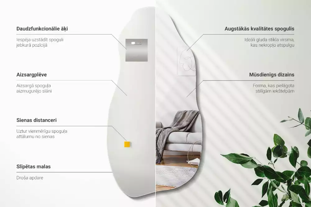Aszimmetrikus forma tükör lógó folt