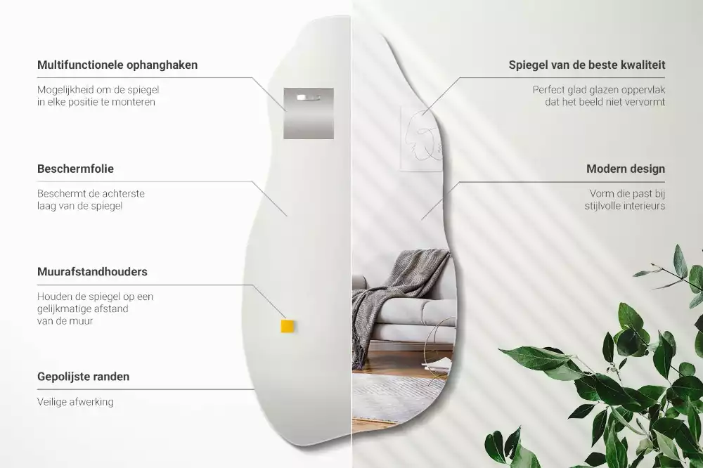 Aszimmetrikus forma tükör lógó folt