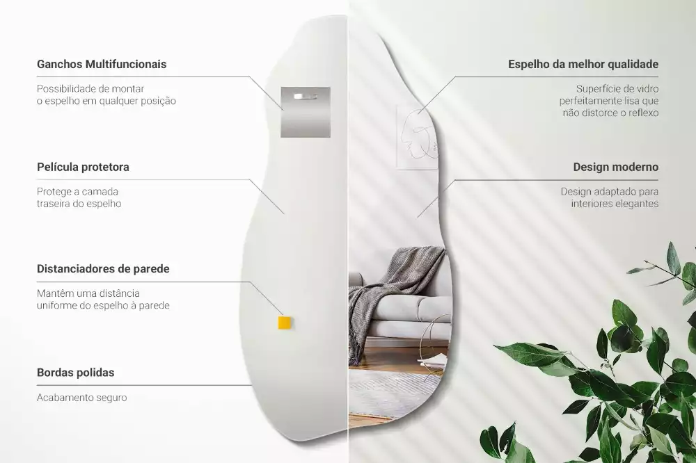 Aszimmetrikus forma tükör lógó folt