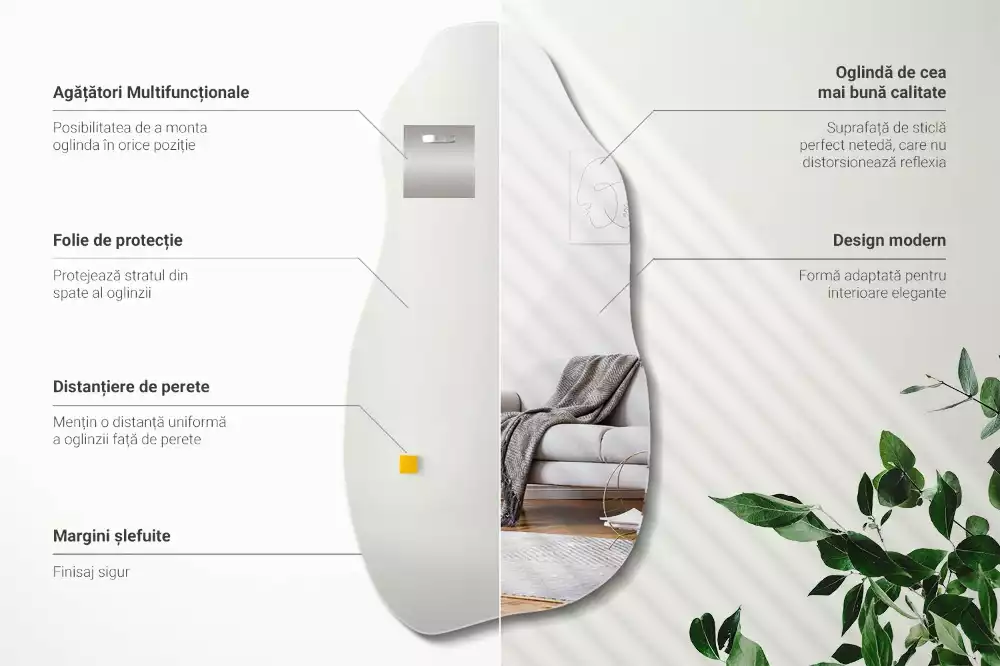 Aszimmetrikus forma tükör lógó folt