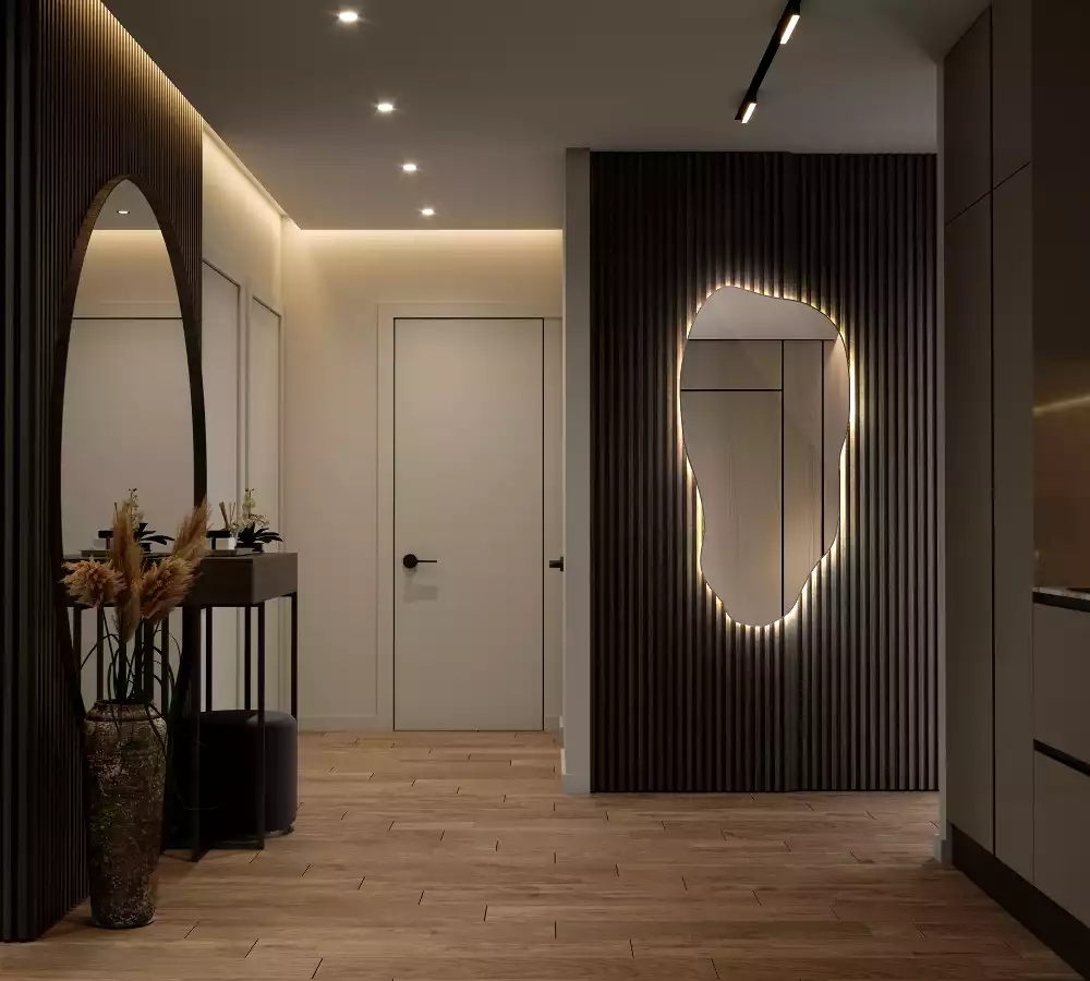 Organikus tükör led világítással elegáns