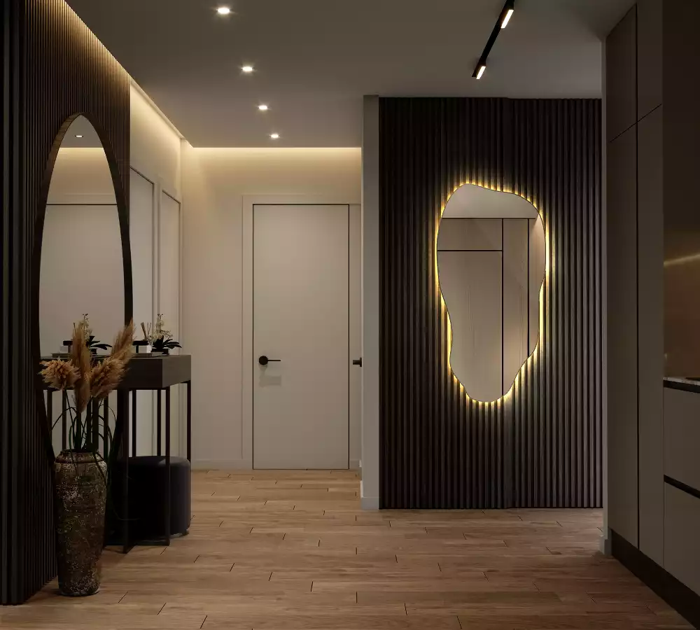 Organikus tükör led világítással elegáns