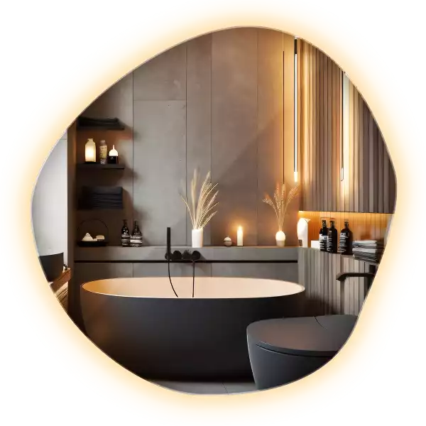 Szabálytalan ledes tükrök felhő alakú