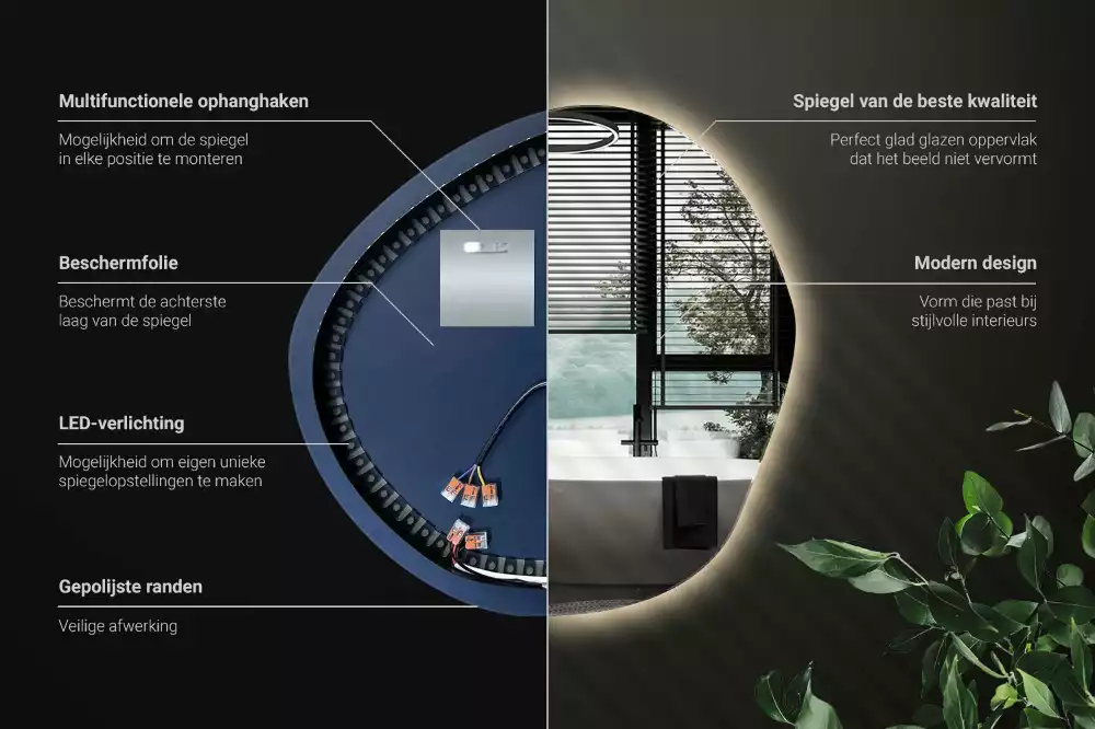 Szabálytalan ledes tükrök felhő alakú