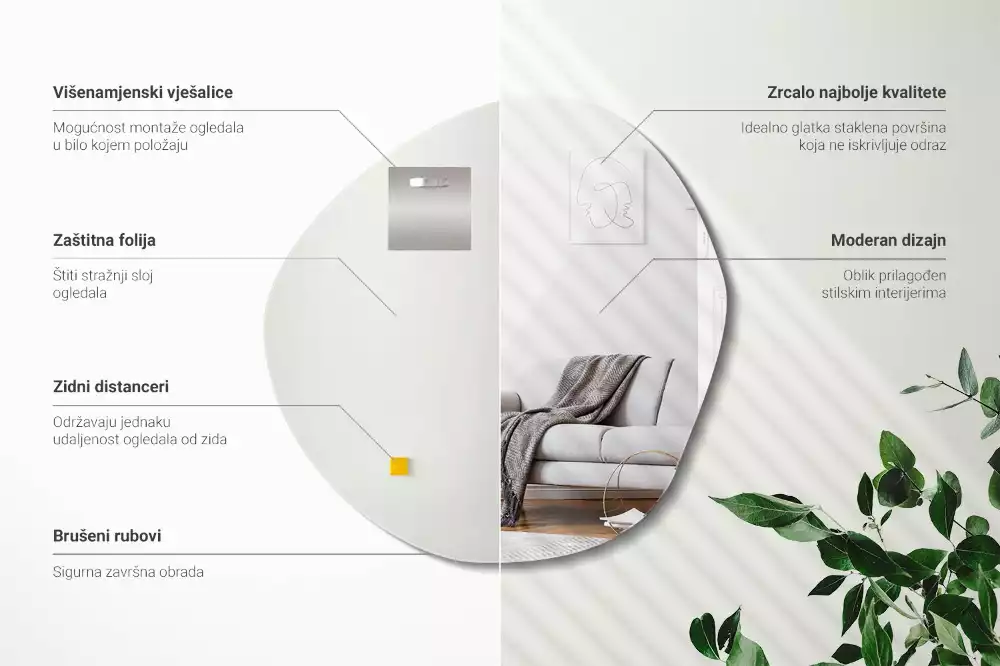 Egyedi alakú tükör felhő