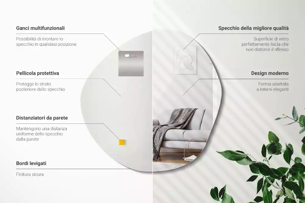 Egyedi alakú tükör felhő