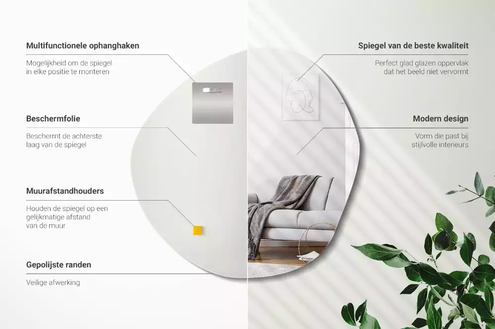 Egyedi alakú tükör felhő