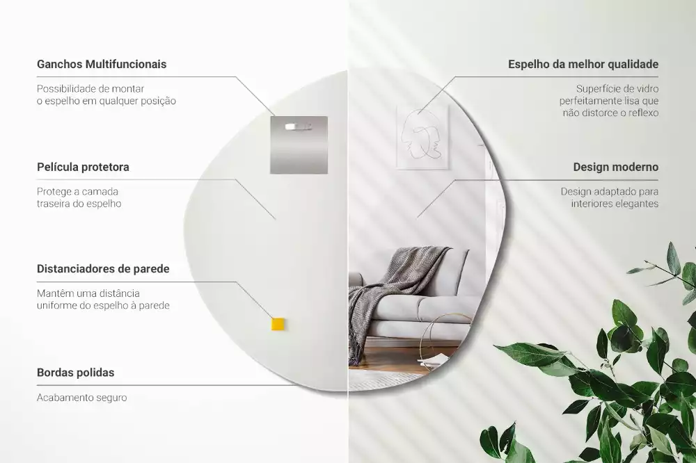 Egyedi alakú tükör felhő