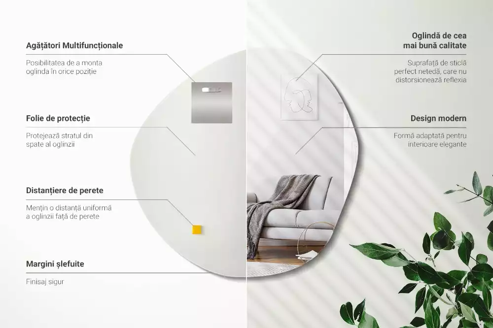 Egyedi alakú tükör felhő