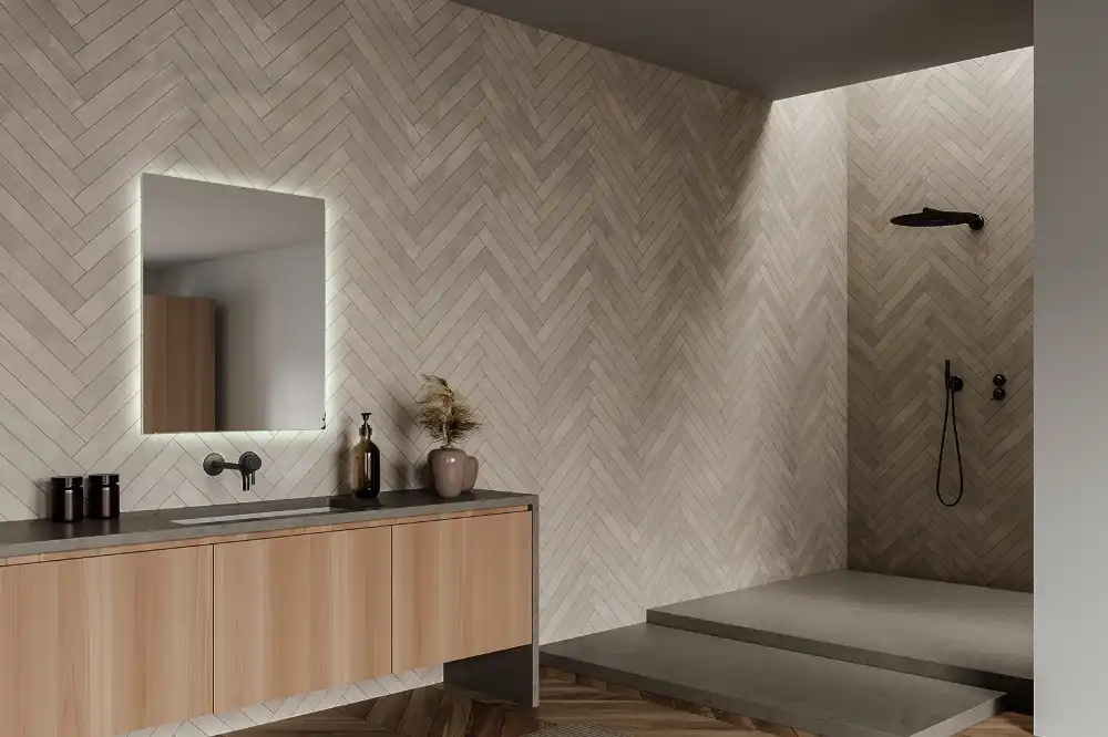 Négyzet alakú tükör modern LED