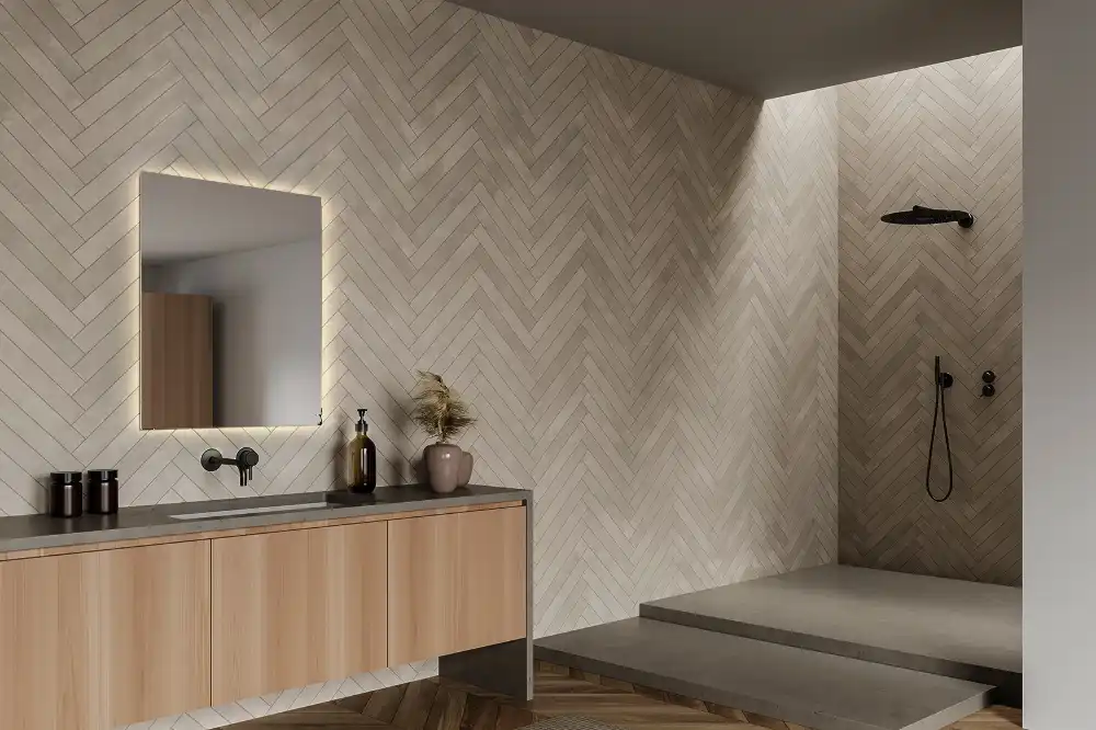 Négyzet alakú tükör modern LED