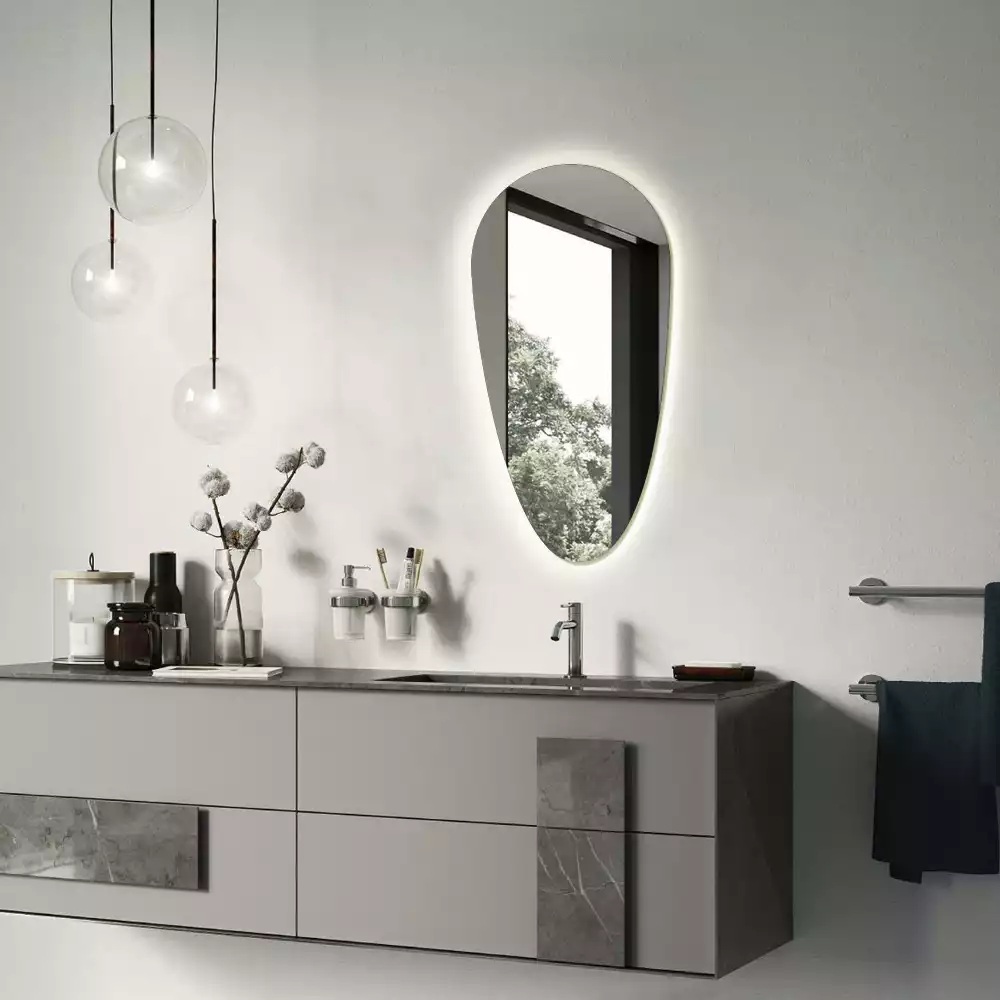 Csepp alakú ledes tükör dekoratív