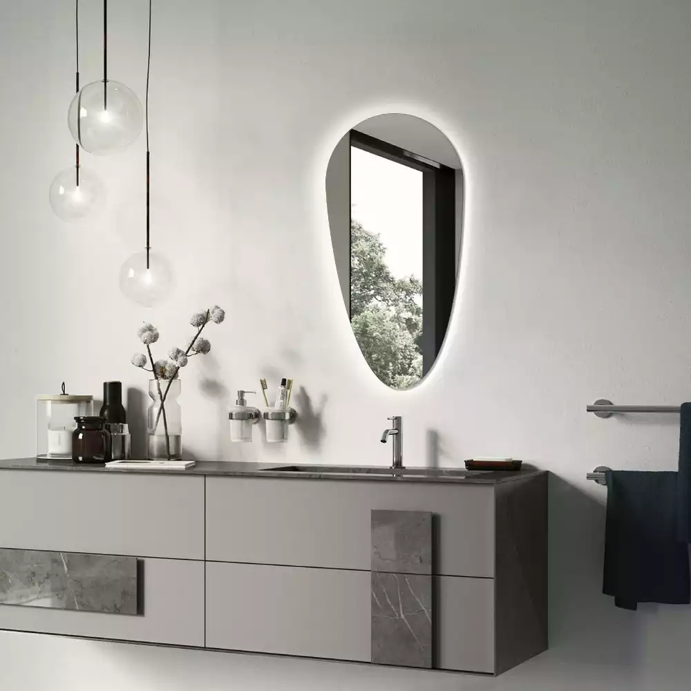 Csepp alakú ledes tükör dekoratív