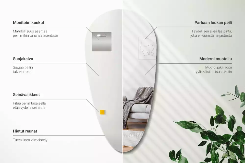 Csepp alakú tükör fal eredeti