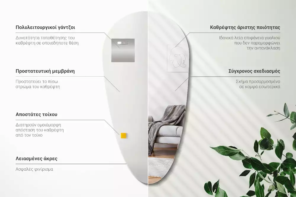 Csepp alakú tükör fal eredeti