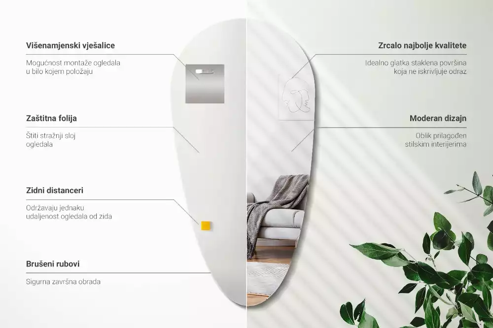 Csepp alakú tükör fal eredeti