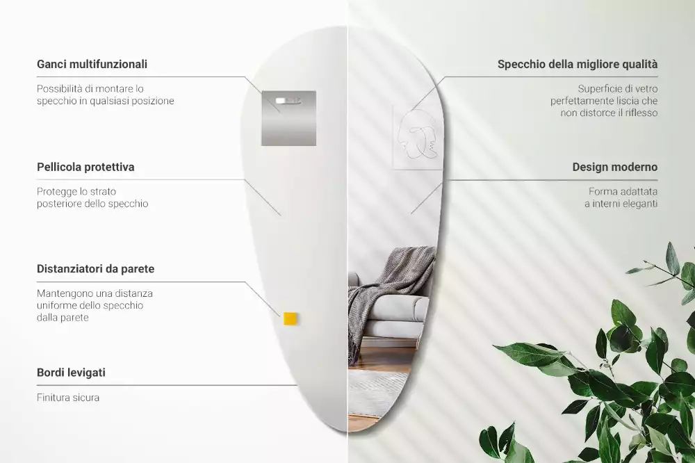 Csepp alakú tükör fal eredeti