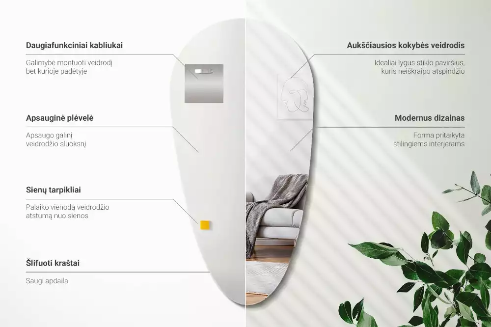 Csepp alakú tükör fal eredeti