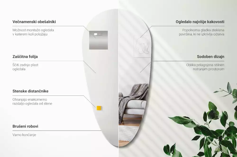 Csepp alakú tükör fal eredeti