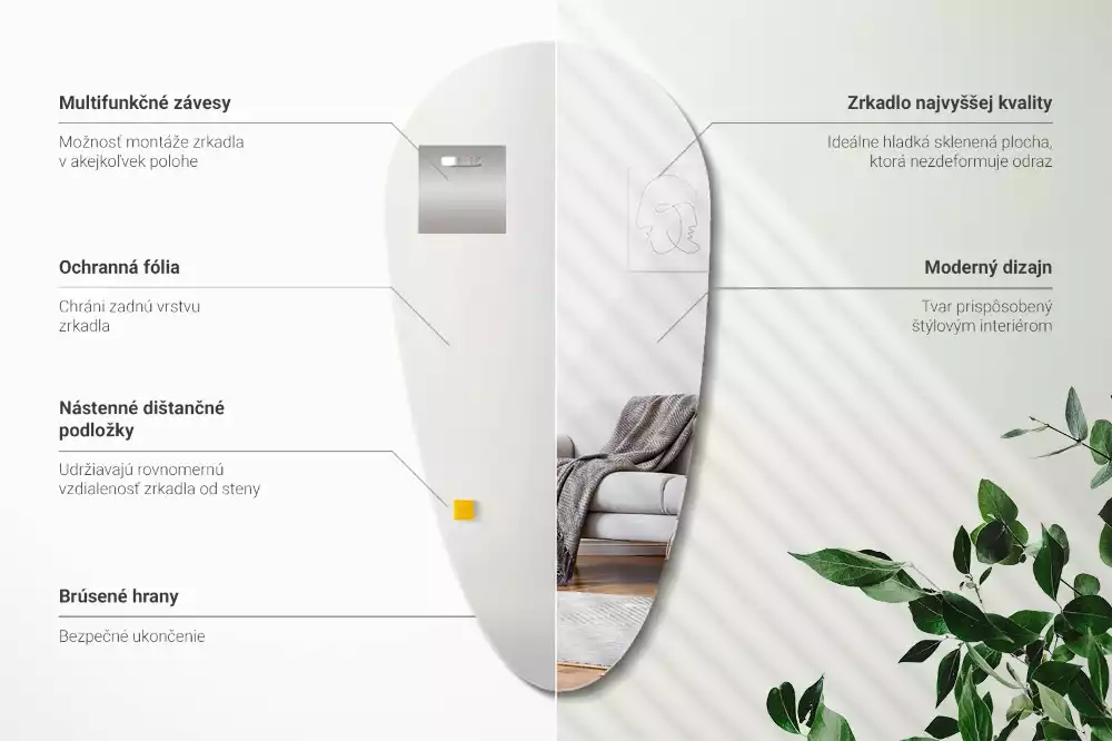 Csepp alakú tükör fal eredeti