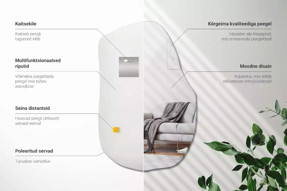 Furcsa forma tükör divatos akcentus
