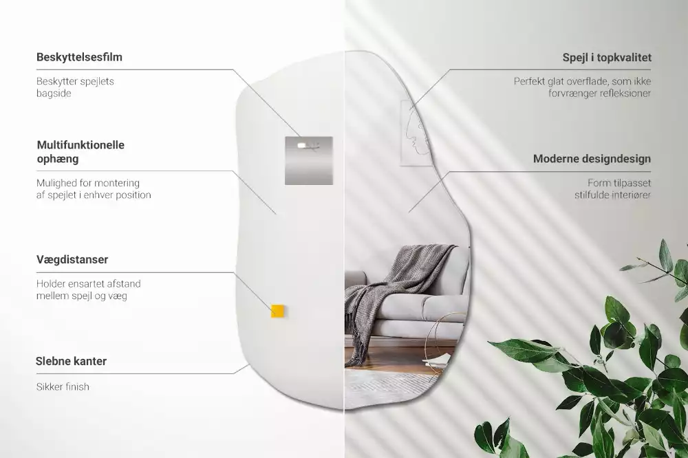 Furcsa forma tükör divatos akcentus
