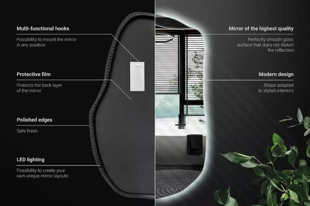 Furcsa forma ledes tükör egyedi
