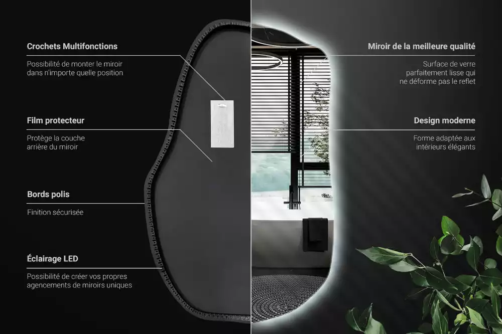 Furcsa forma ledes tükör egyedi
