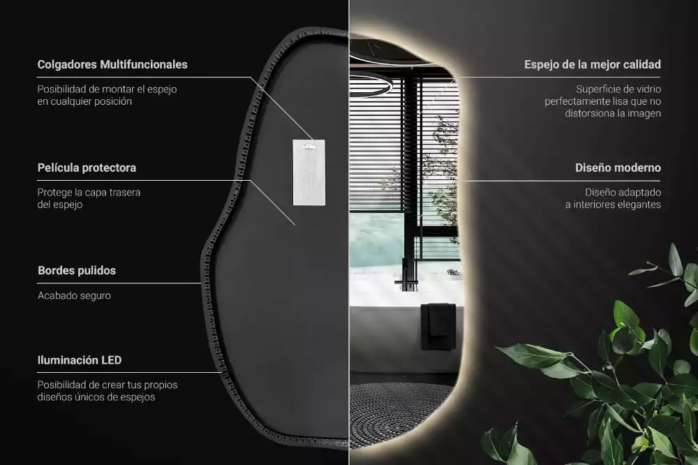 Furcsa forma ledes tükör egyedi