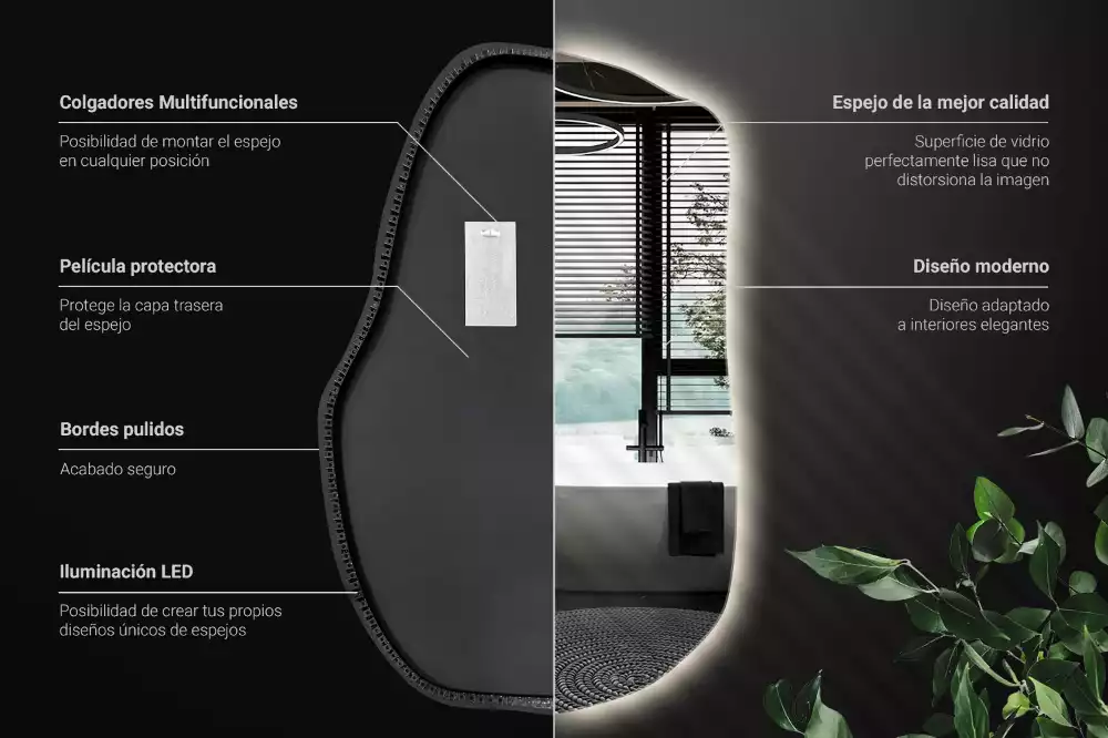 Furcsa forma ledes tükör egyedi