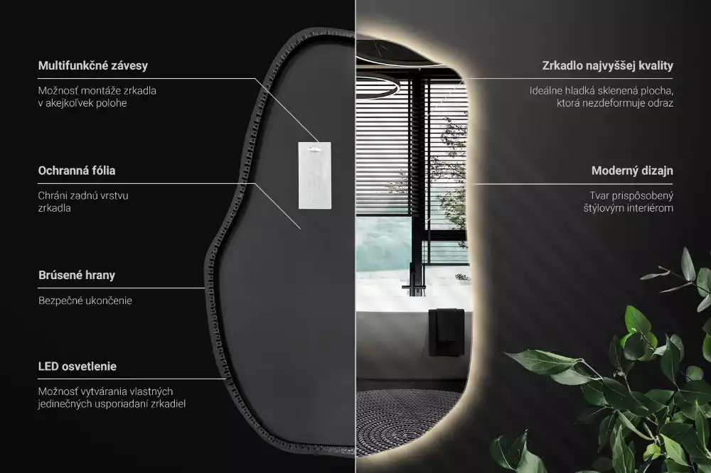 Furcsa forma ledes tükör egyedi