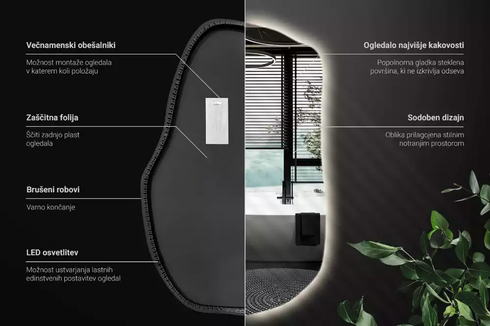 Furcsa forma ledes tükör egyedi