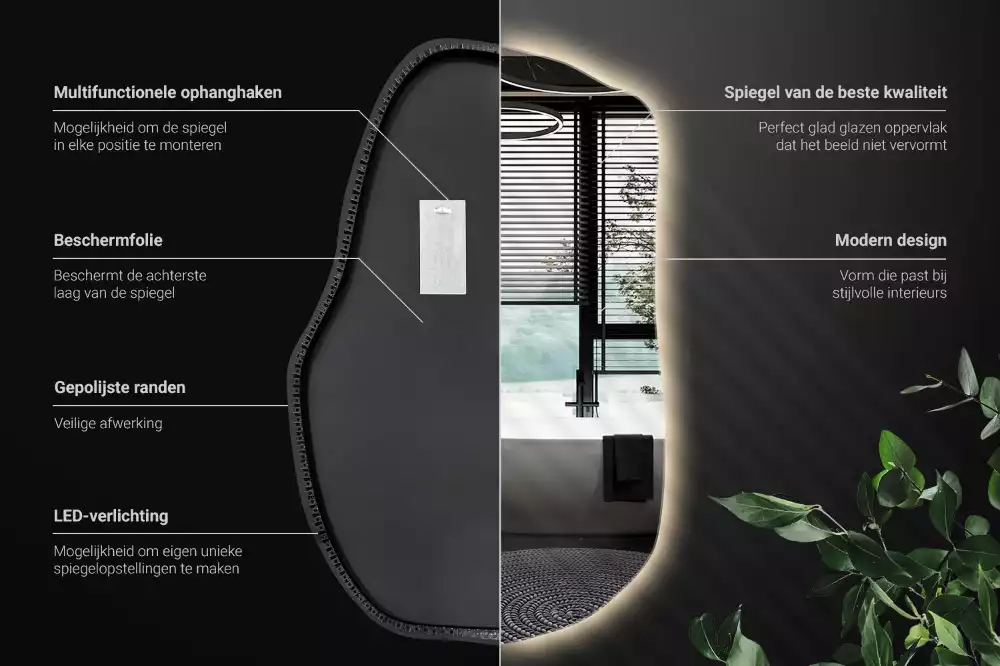 Furcsa forma ledes tükör egyedi