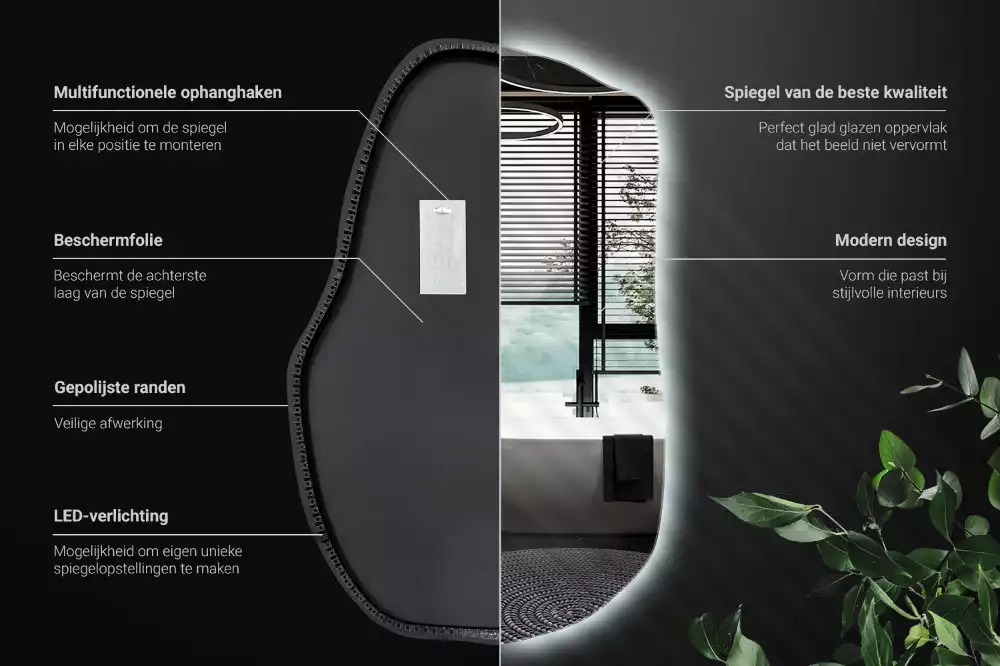 Furcsa forma ledes tükör egyedi