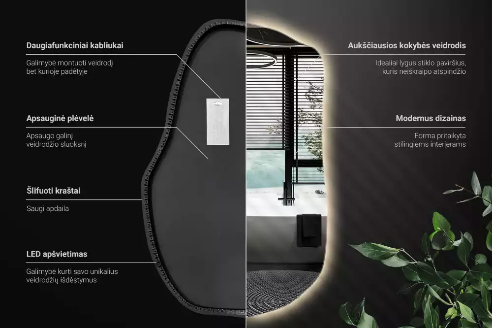 Furcsa forma ledes tükör egyedi