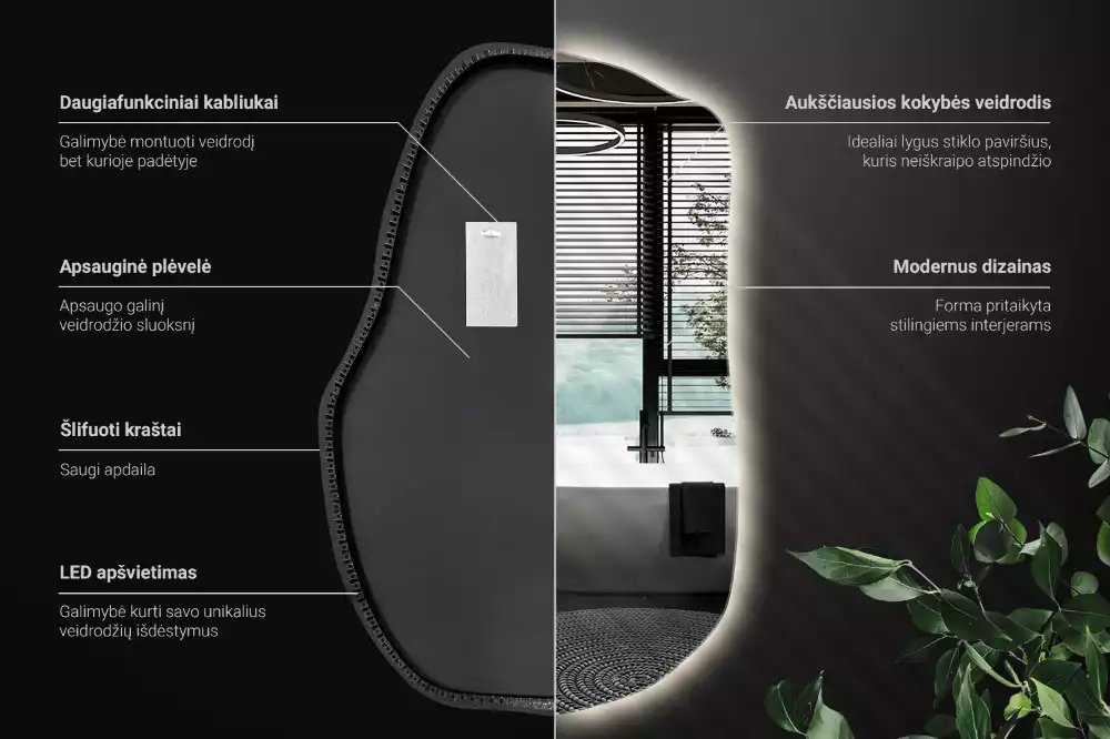 Furcsa forma ledes tükör egyedi