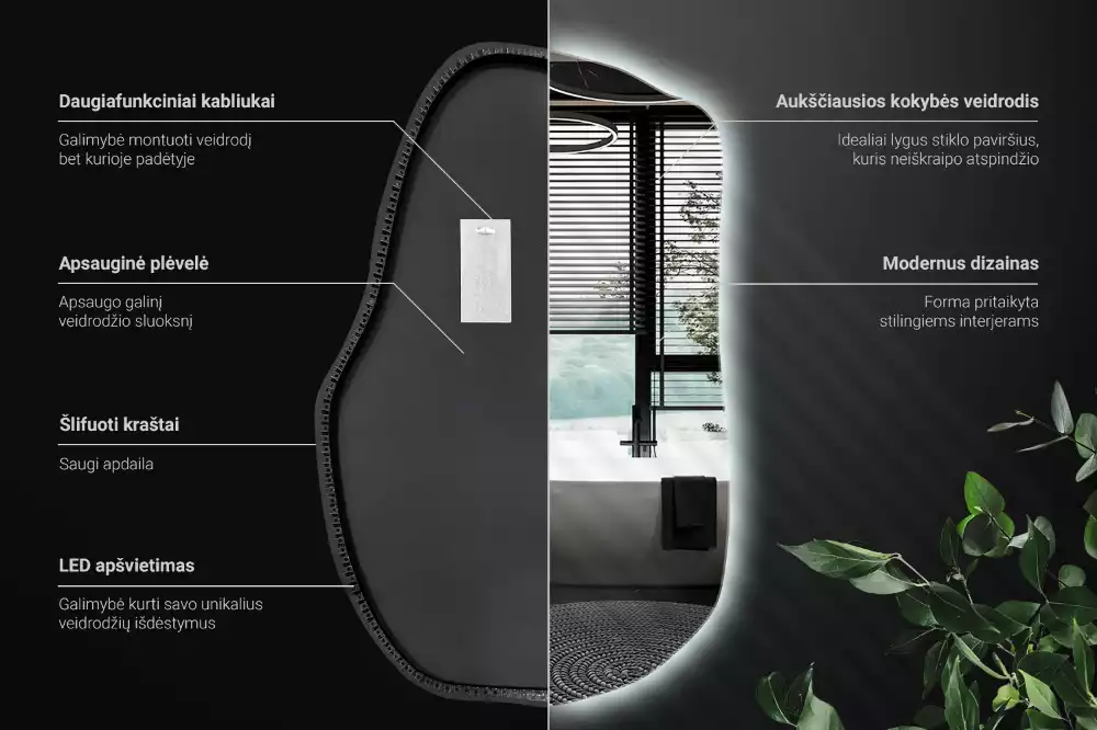 Furcsa forma ledes tükör egyedi