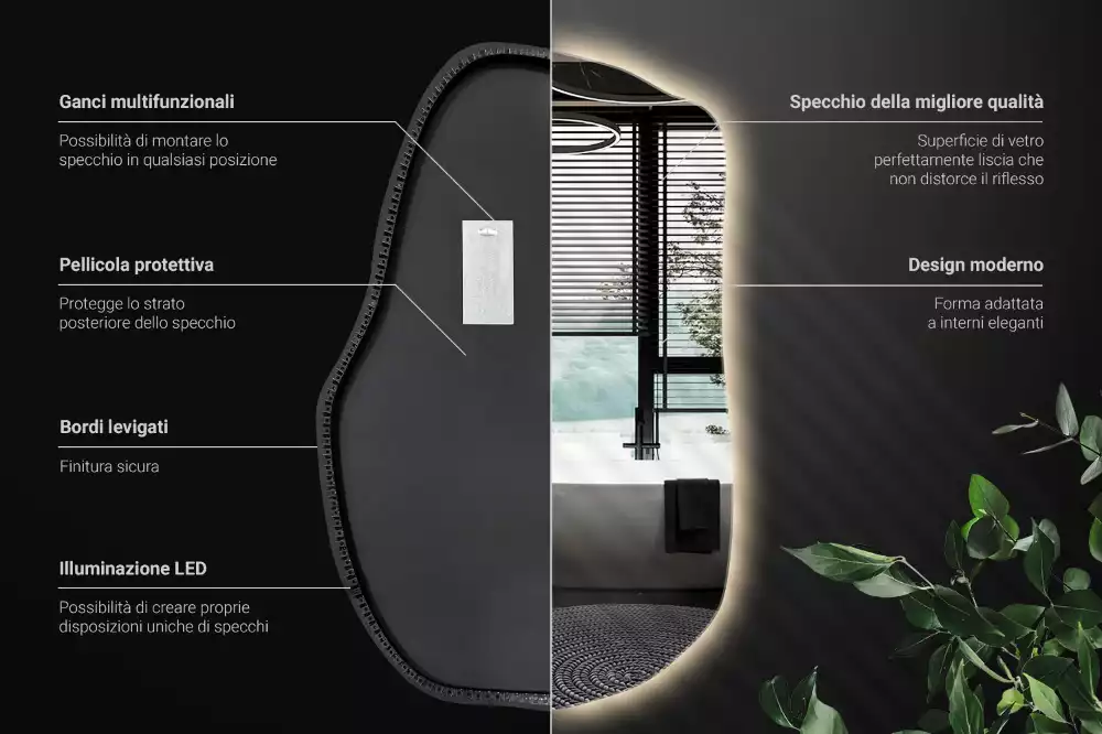 Furcsa forma ledes tükör egyedi