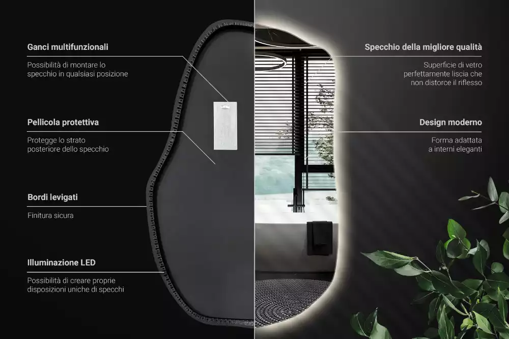 Furcsa forma ledes tükör egyedi
