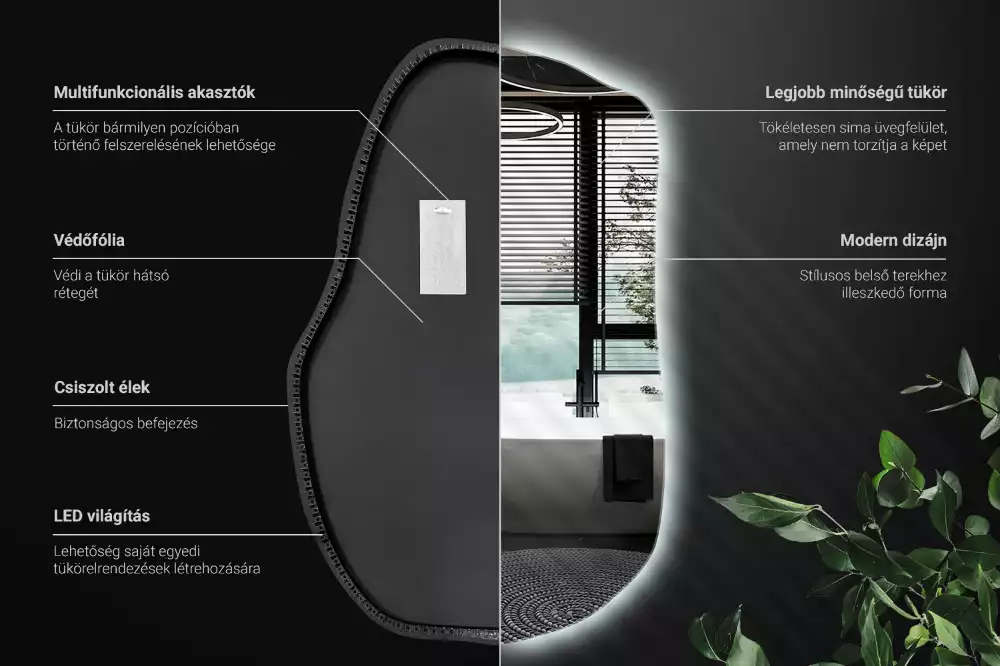 Furcsa forma ledes tükör egyedi