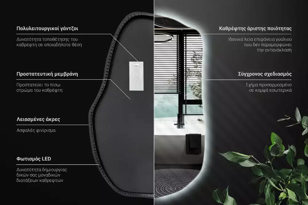 Furcsa forma ledes tükör egyedi