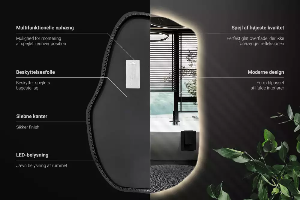 Furcsa forma ledes tükör egyedi