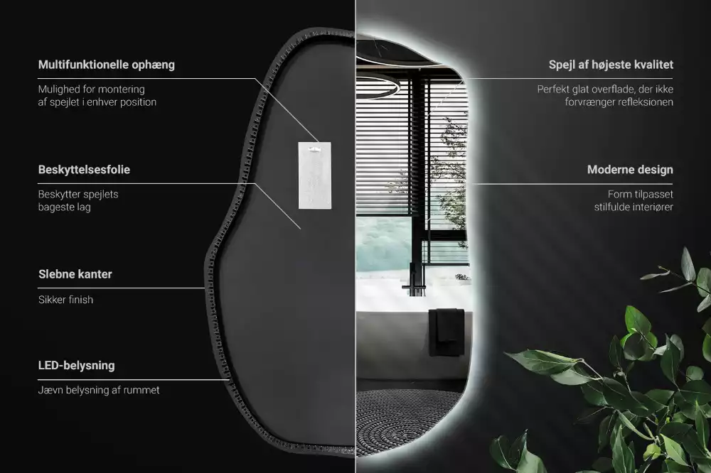 Furcsa forma ledes tükör egyedi